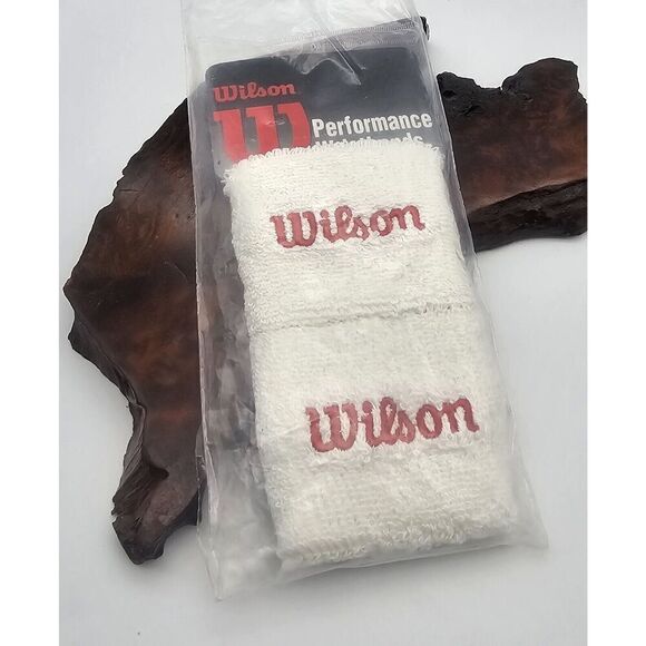 Vintage Wilson Wrist Bands NOS White Two in package Taiwan - Picture 1 of 5